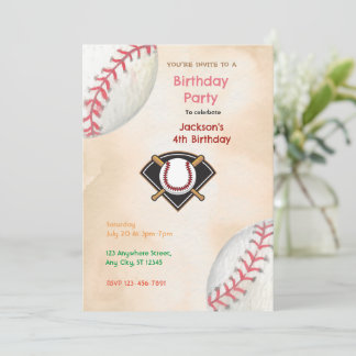 Baseball Birthday Party Invitation
