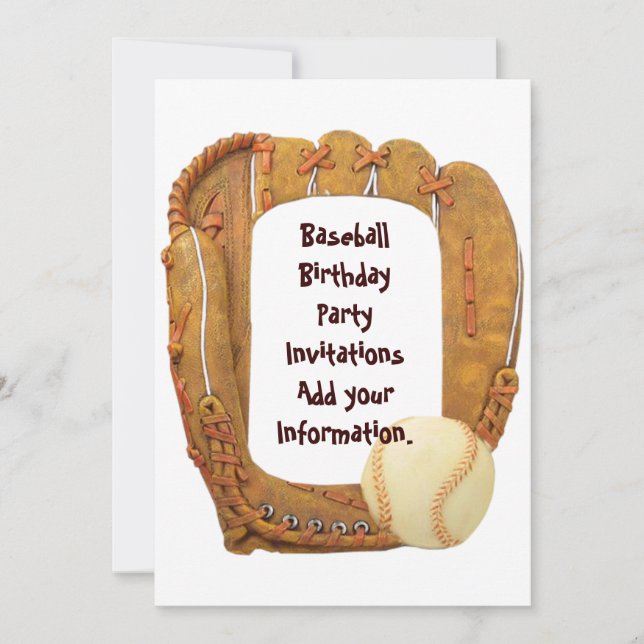 Baseball Birthday Party Invitation Announcement (Front)