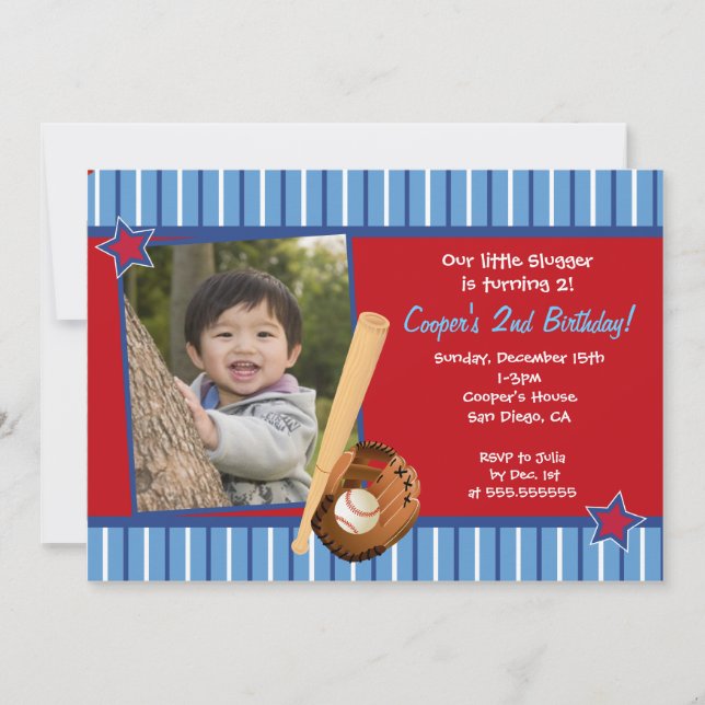 Baseball Birthday Party Invitations (Front)