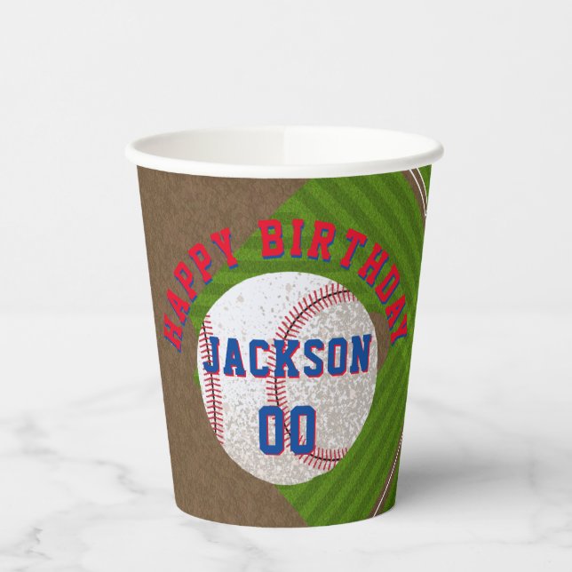 Baseball Birthday Party Paper Cups (Left)