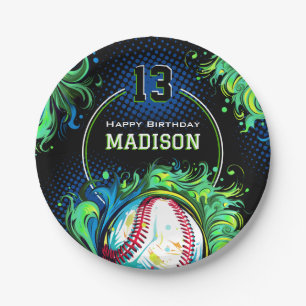 Baseball Birthday Party Paper Plate