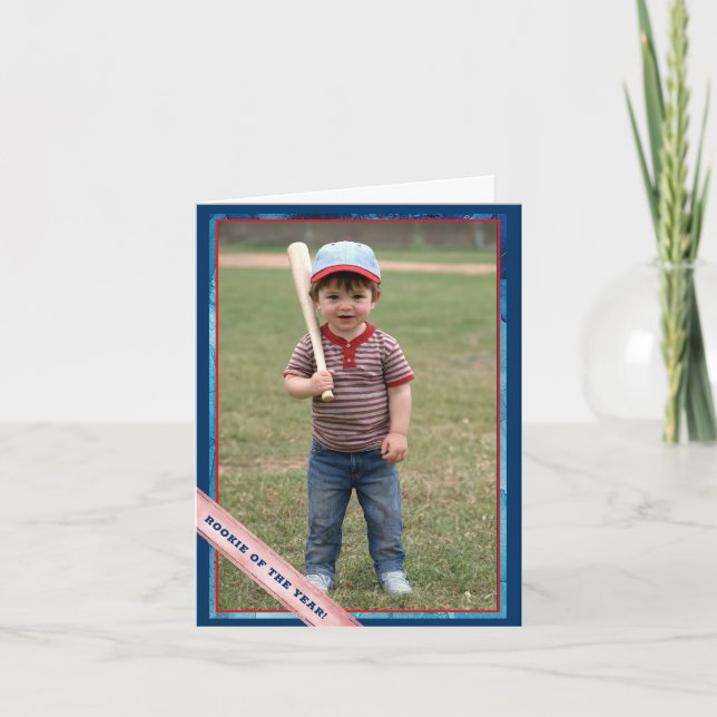 Baseball Birthday Party Thank You Card  (Front)