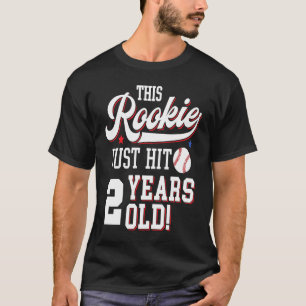 Baseball Birthday Party This Rookie Just Hit 2 Yea T-Shirt