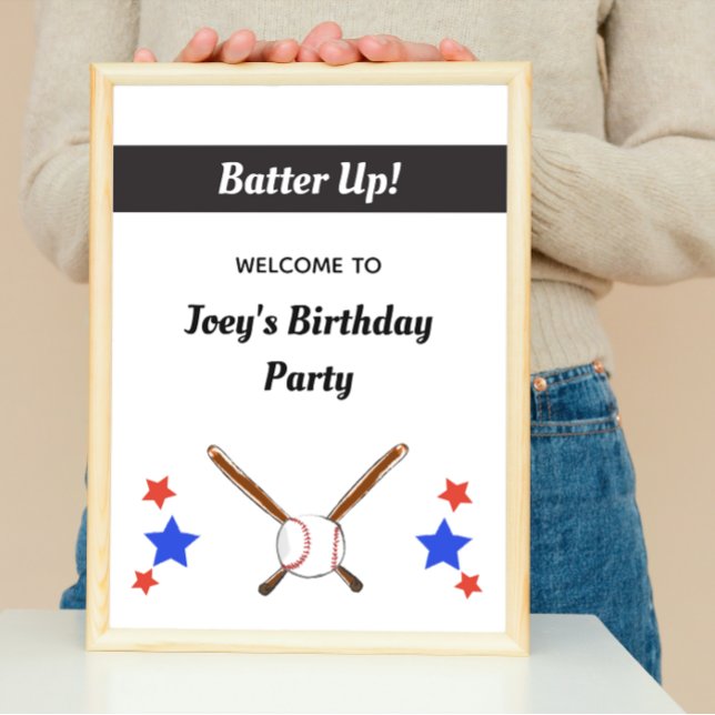 Baseball Birthday Party Welcome Poster (Creator Uploaded)