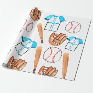 Baseball birthday party wrapping paper