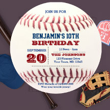 Baseball Birthday Round Invitation
