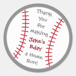 Baseball Birthday Sticker- Special Bday Labels