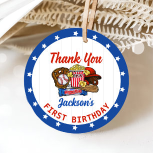 Baseball Birthday Thank You Favour Tags
