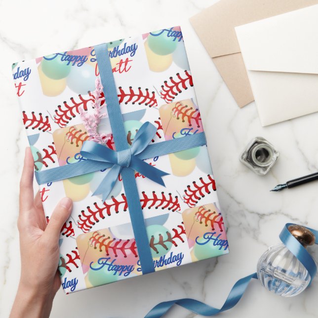 Baseball Birthday  Wrapping Paper (Gifting)
