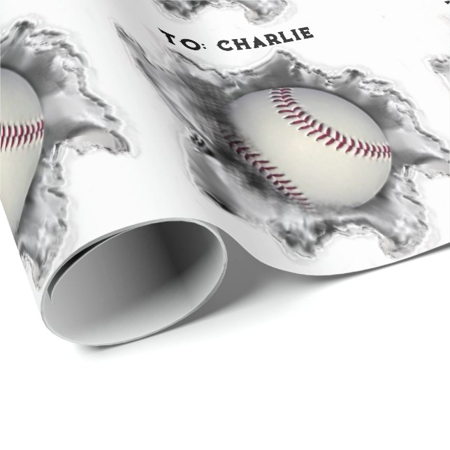 Baseball Birthday Wrapping Paper (Roll Corner)