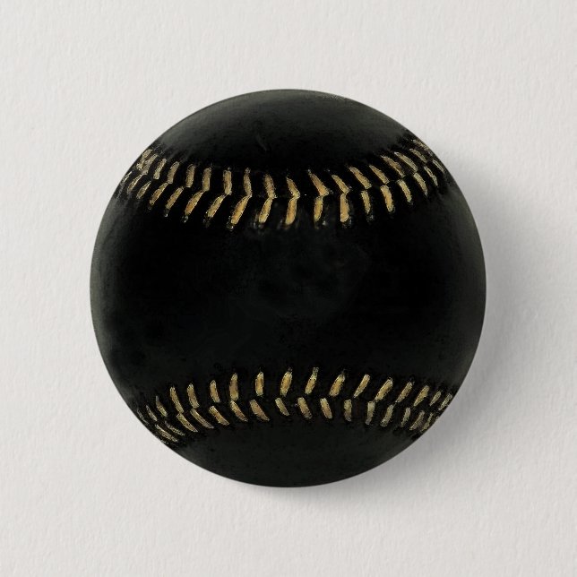 baseball black 6 cm round badge (Front)