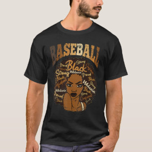 Baseball Black Afro Woman Black History Month BLM  T-Shirt