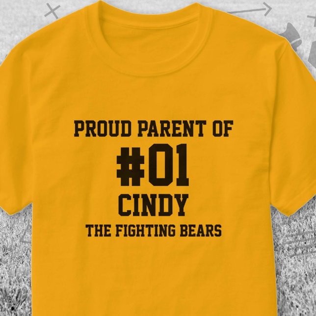 Baseball Black Gold Team T-Shirt (Black and Gold Baseball Proud Parent of T-Shirt. Celebrate your high school or college athlete.)