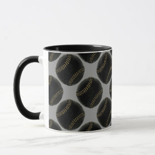 baseball black mug