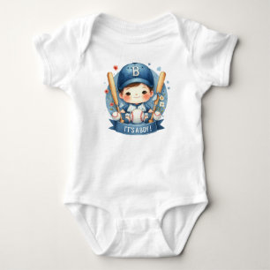 Baseball Bliss Baby Boy Announcement Baby Shower Bodysuit