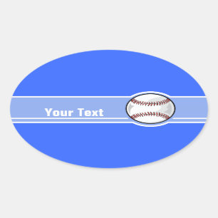 Baseball; Blue Oval Sticker
