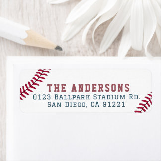 Baseball Blue & Red Return Address