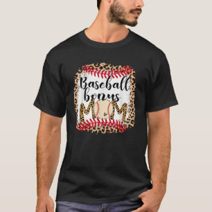 Baseball Bonus Mum Bleached Mum Life Leopard Mothe T-Shirt