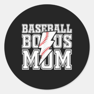 Baseball Bonus Mum Mothers Day Womens  Classic Round Sticker