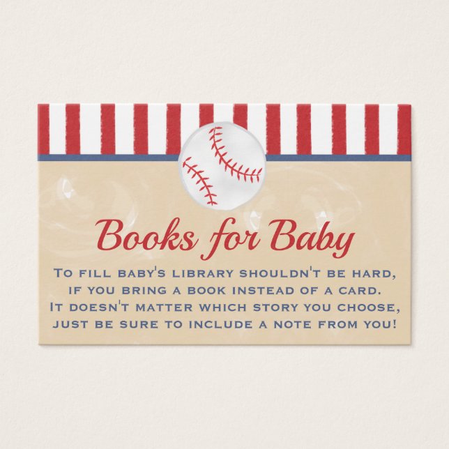 Baseball Books For Baby Business Card (Front)