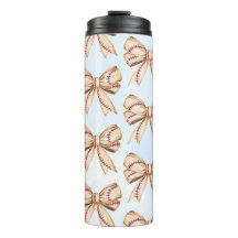 Baseball Bow Tumbler, Coquette Baseball theme 