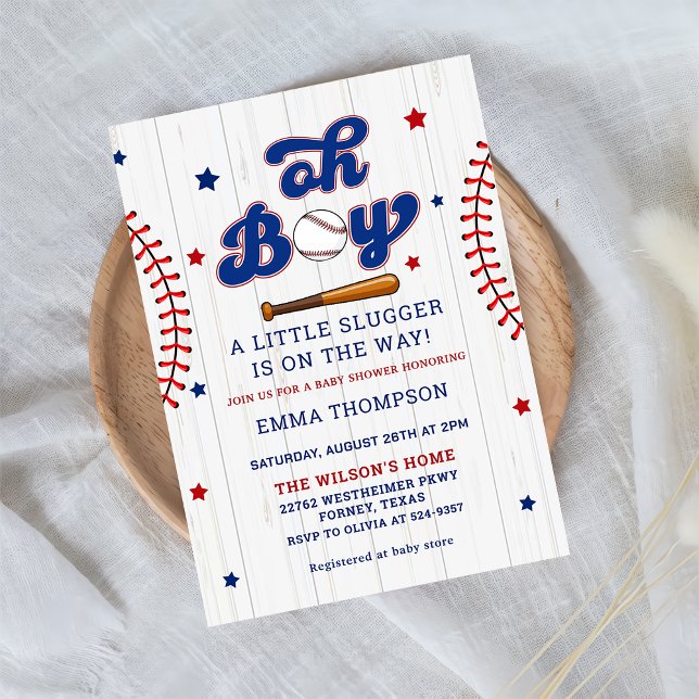 Baseball Boy Baby Shower Invitation (Creator Uploaded)