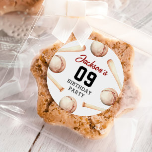 Baseball Boy Birthday Party Classic Round Sticker