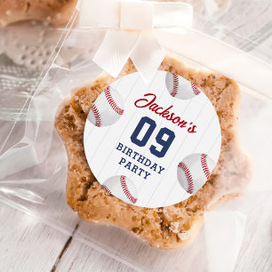 Baseball Boy Birthday Party Classic Round Sticker