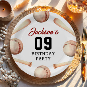 Baseball Boy Birthday Party Paper Plate