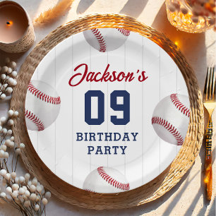 Baseball Boy Birthday Party Paper Plate