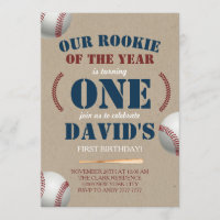 Baseball Boy First Birthday Rookie of the year