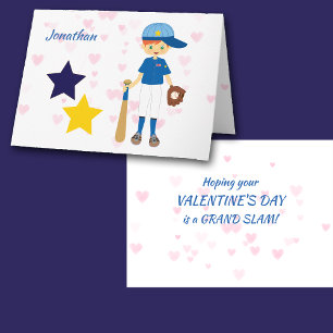Baseball Boy Personalised Valentine Card