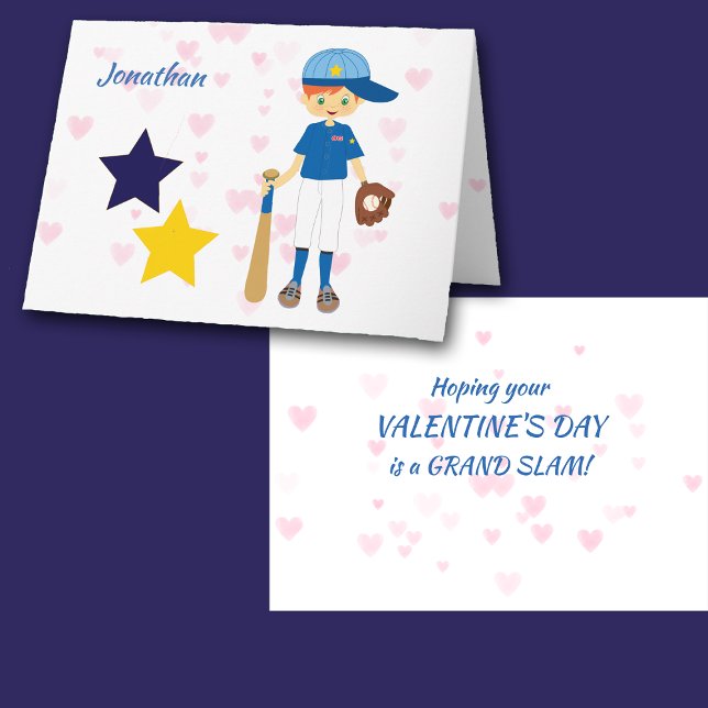 Baseball Boy Personalised Valentine Card (Creator Uploaded)