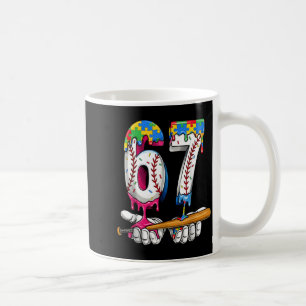 Baseball Boy Puzzle Ice Cream Drip Baseball Autism Coffee Mug
