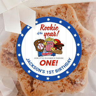Baseball Boys 1st Birthday Sticker