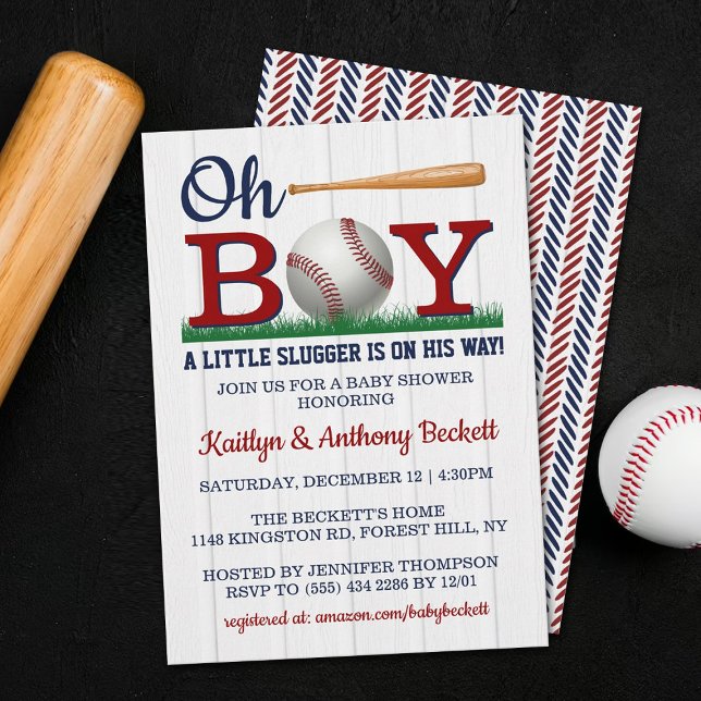 Baseball Boys Baby Shower Invitations (Creator Uploaded)