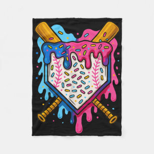 Baseball Boys Ice Cream Drip Baseball Fleece Blanket