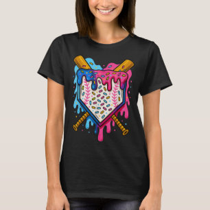 Baseball Boys Ice Cream Drip Baseball T-Shirt