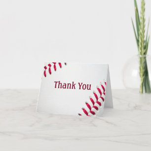 Baseball Boys Sports All Star Kids Birthday Thank You Card