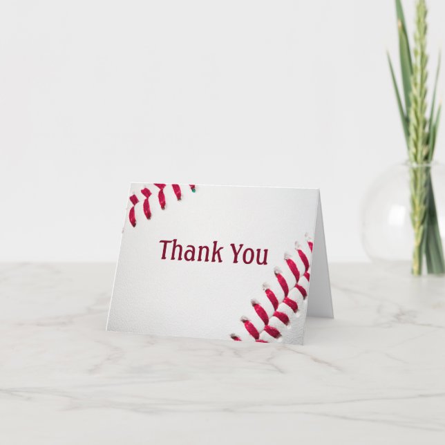 Baseball Boys Sports All Star Kids Birthday Thank You Card (Front)