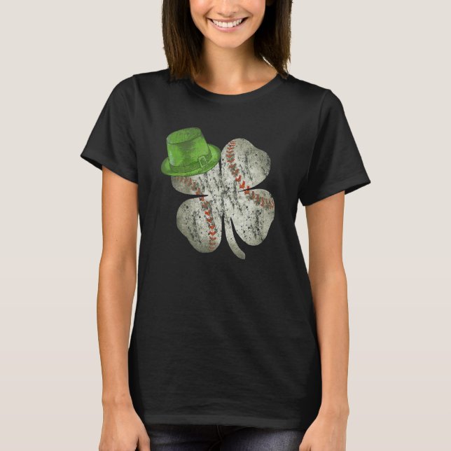 Baseball Boys St Patricks Day Shamrock Irish Men W T-Shirt (Front)