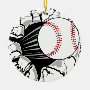 Baseball Breakthrough Ceramic Tree Decoration