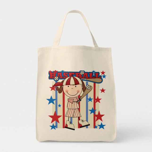 BASEBALL Brunette Girl Tshirts and Gifts Tote Bag (Front)