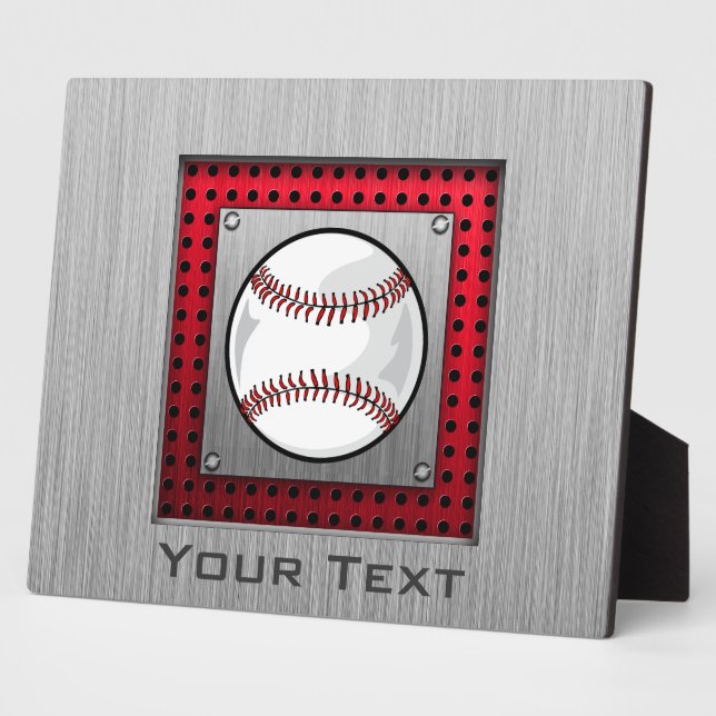 Baseball; Brushed Aluminium look Plaque (Side)