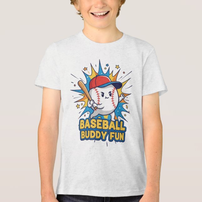 Baseball Buddy Fun Tri-Blend Shirt (Front)