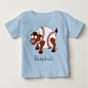 Baseball Bull Sports Cute Kids Baby T-Shirt