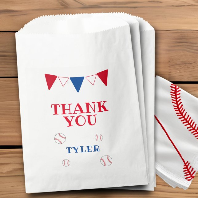 Baseball Bunting Flags Birthday Thank you Favour Bags (Creator Uploaded)