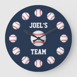 Baseball Burgundy Premium Full Colour Large Clock