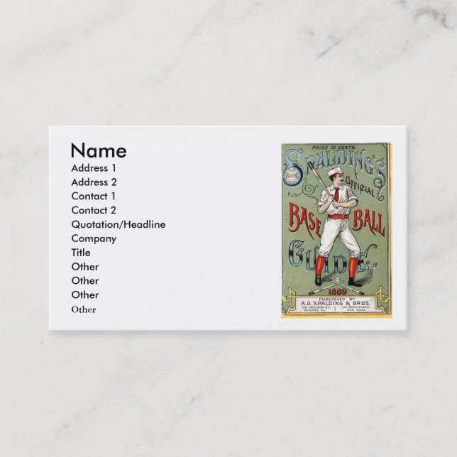 Baseball Business Card (Front)