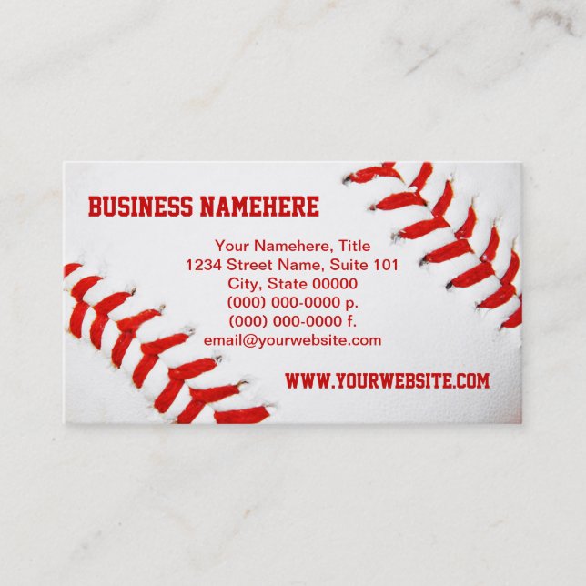 Baseball Business Cards (Front)